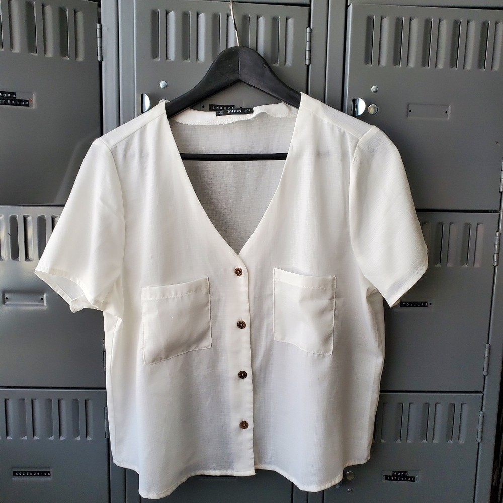 Shein sheer white top